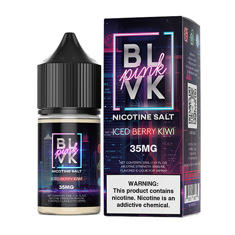Strawberry Kiwi Ice (Iced Berry Kiwi) BLVK Pink Salts 30mL with Packaging