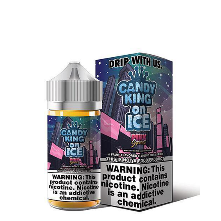 Pink Squares Ice by Candy King On Ice E-Liquid with Packaging
