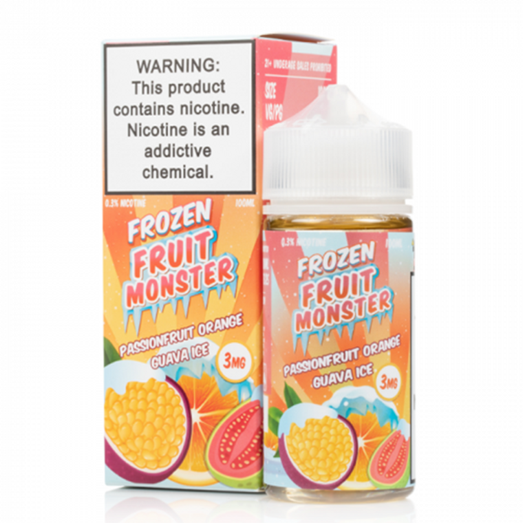 Passionfruit Orange Guava Ice By Frozen Fruit Monster E-Liquid with Packaging