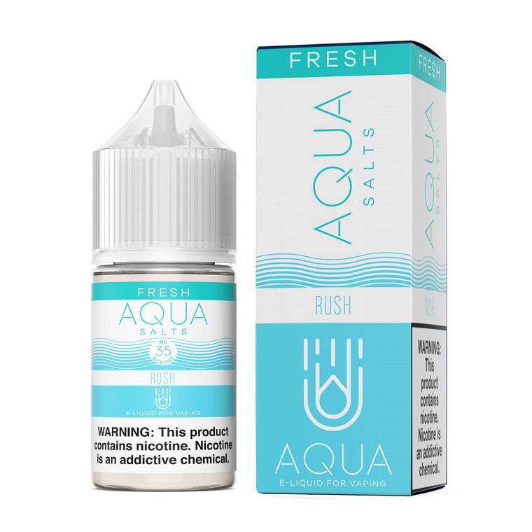 Rush by Aqua Tobacco-Free Nicotine Salts E-Liquid with packaging