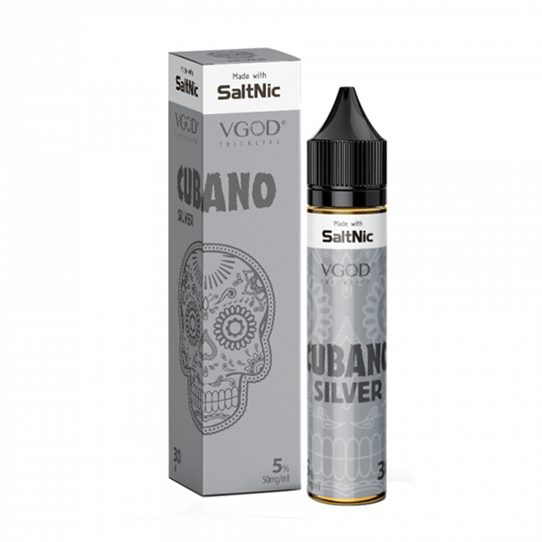 Cubano Silver By VGOD Salt E-Liquid with Packaging