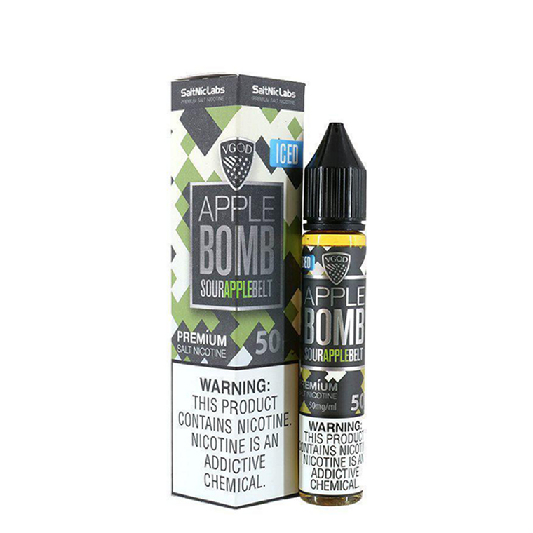 Iced Apple Bomb By VGOD Salt E-Liquid with Packaging