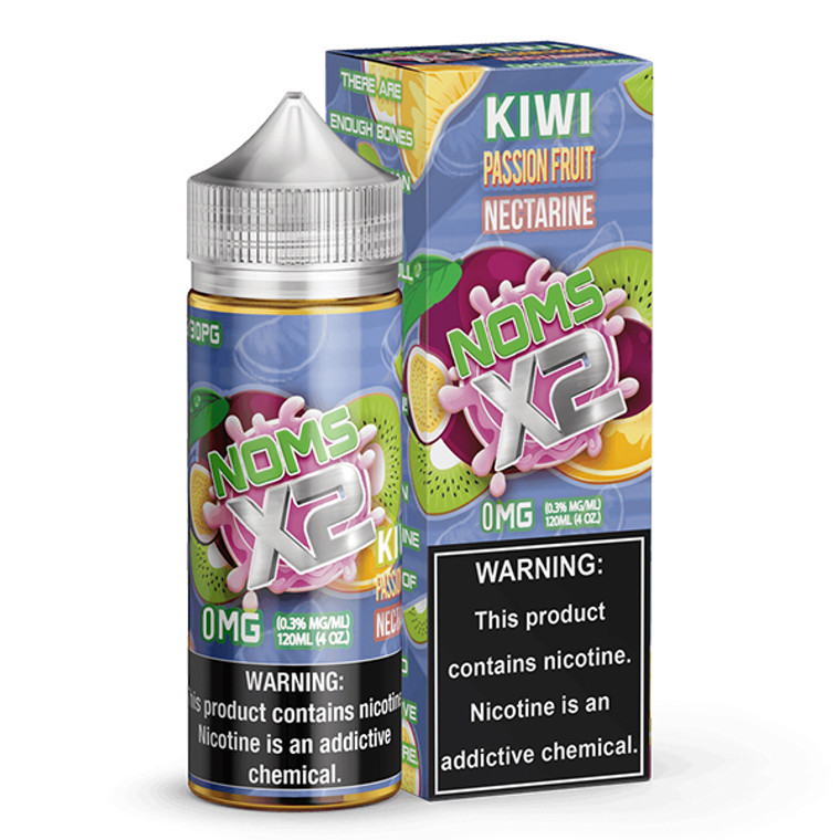 Kiwi Passion Fruit Nectarine by Nomenon Noms X2 E-Liquid with Packaging