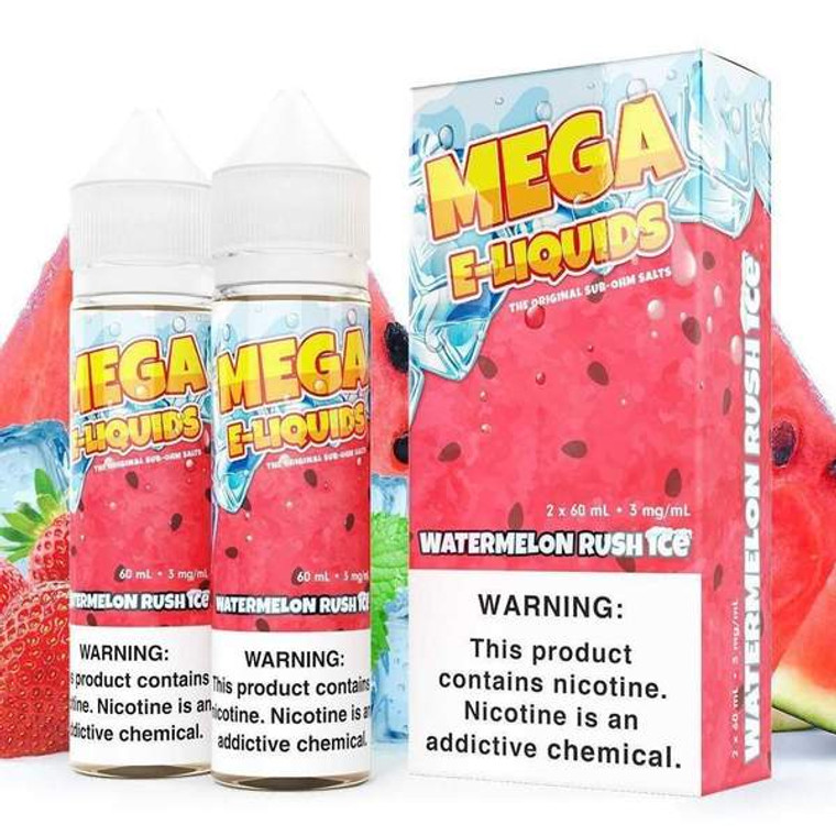 Watermelon Rush Ice by Mega E-Liquid with Packaging