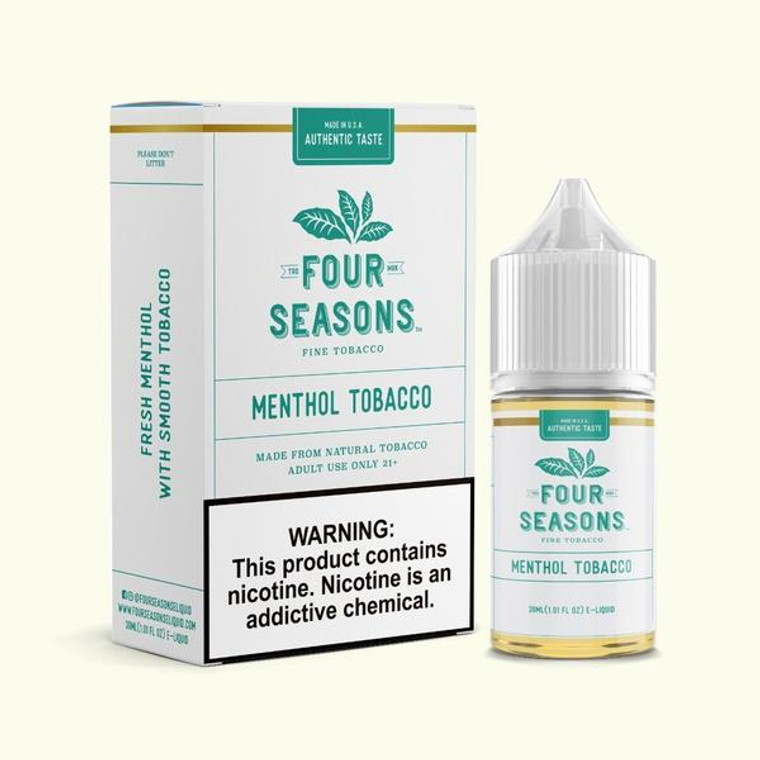 Menthol Tobacco by Four Seasons Free Base Series | 30mL with Packaging