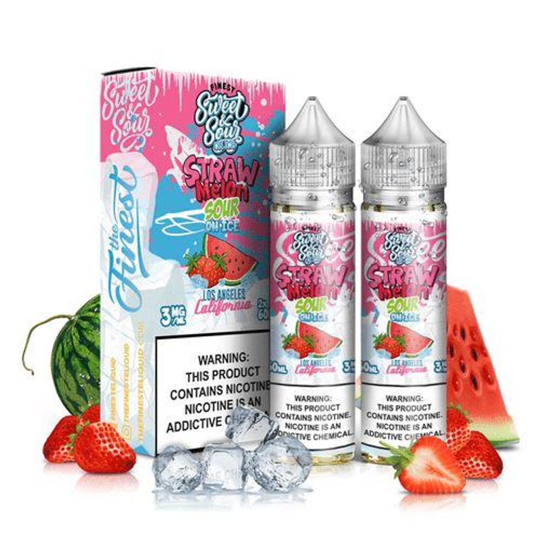 Straw Melon Sour on Ice By Finest Sweet & Sour E-Liquid with Packaging