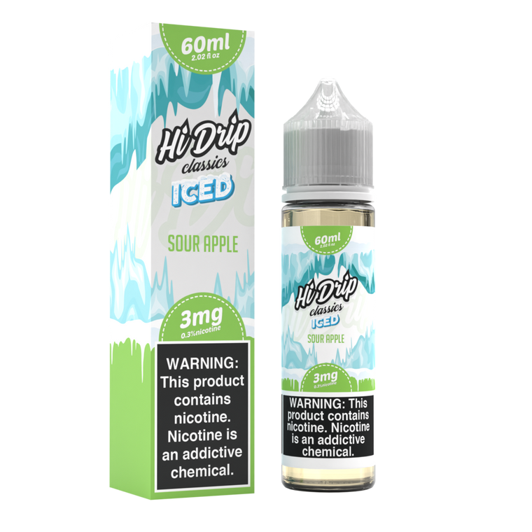 Sour Apple Iced by Hi-Drip Classics E-Liquid with Packaging