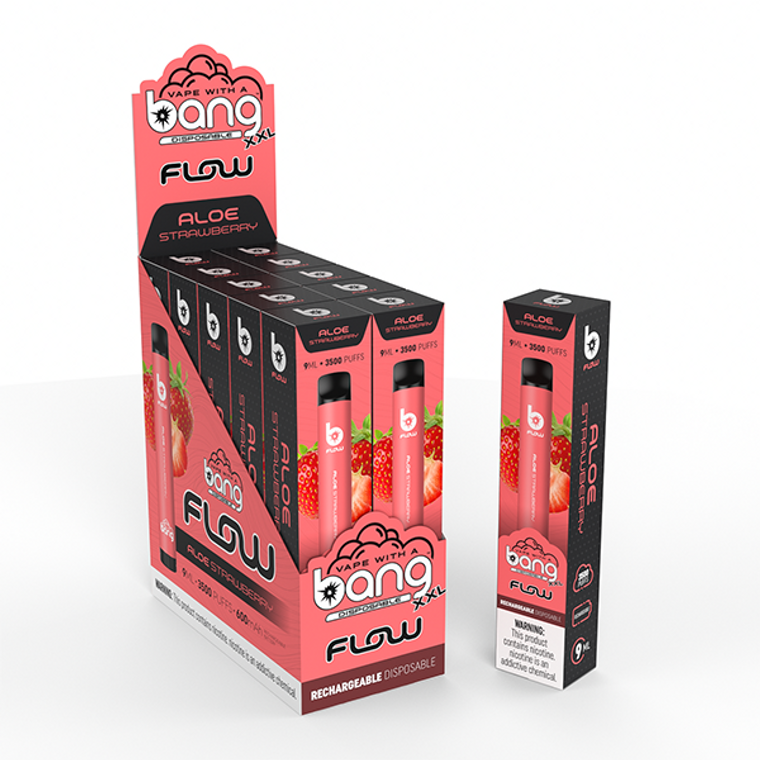 Bang XXL Flow Disposable 3500-Puffs 9mL Aloe Strawberry with Packaging