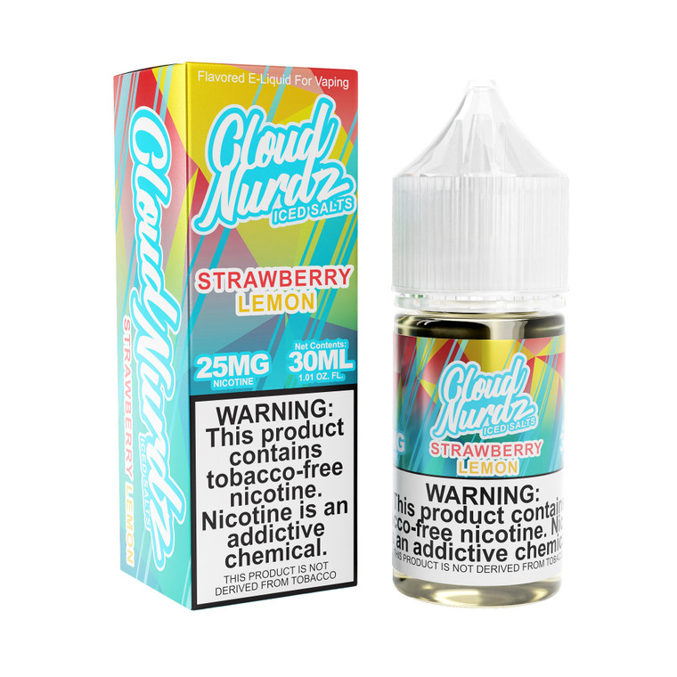 Strawberry Lemon Iced Cloud Nurdz TFN Salts 30mL with Packaging
