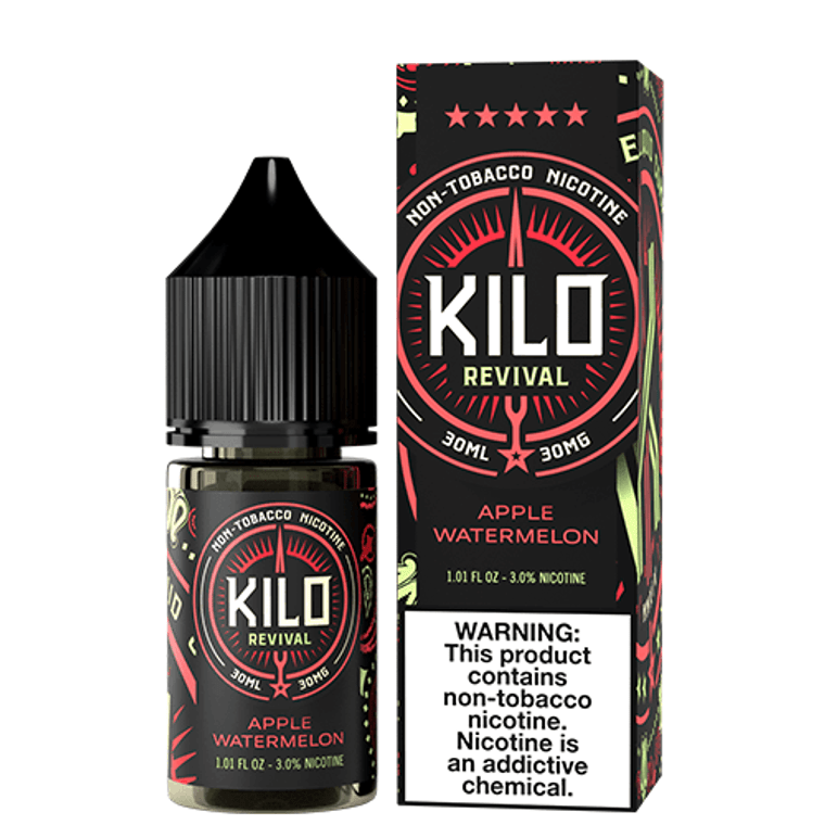 Apple Watermelon by Kilo Revival Tobacco-Free Nicotine Salt E-Liquid with Packaging