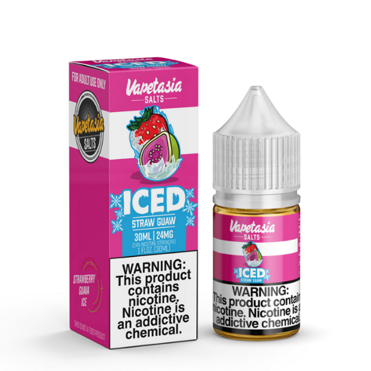 Killer Fruits Straw Guaw Iced by Vapetasia Tobacco-Free Nicotine Salts Series E-Liquid with Packaging