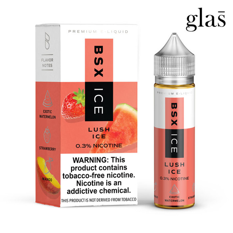 Lush Ice by GLAS BSX Tobacco-Free Nicotine Series E-Liquid with Packaging