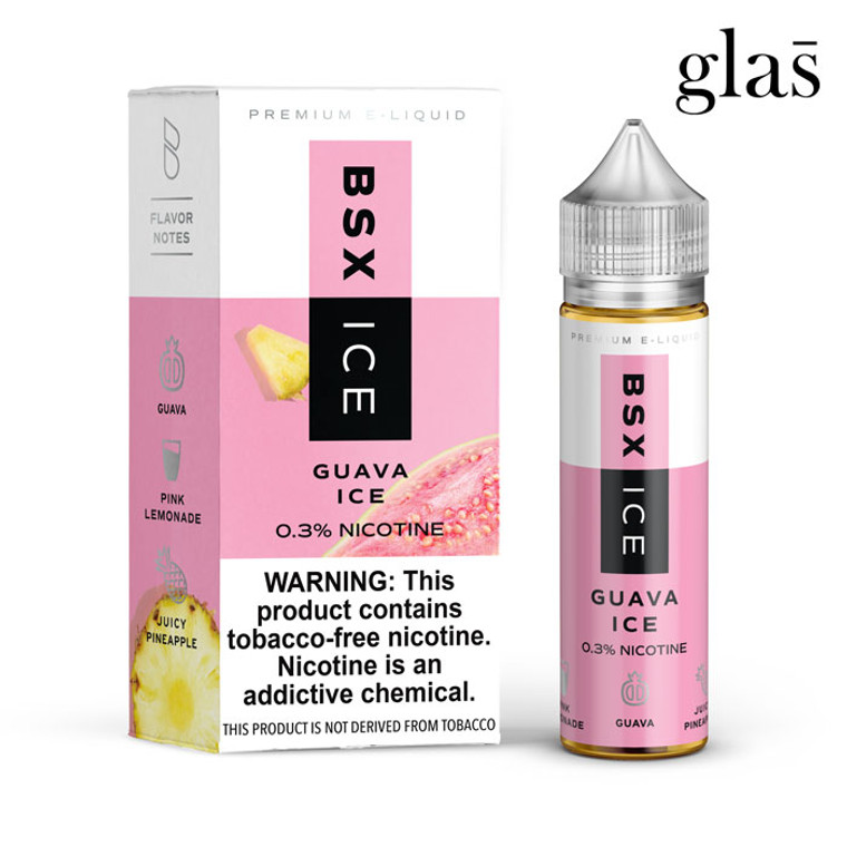 Guava Ice by GLAS BSX Tobacco-Free Nicotine Series E-Liquid with Packaging