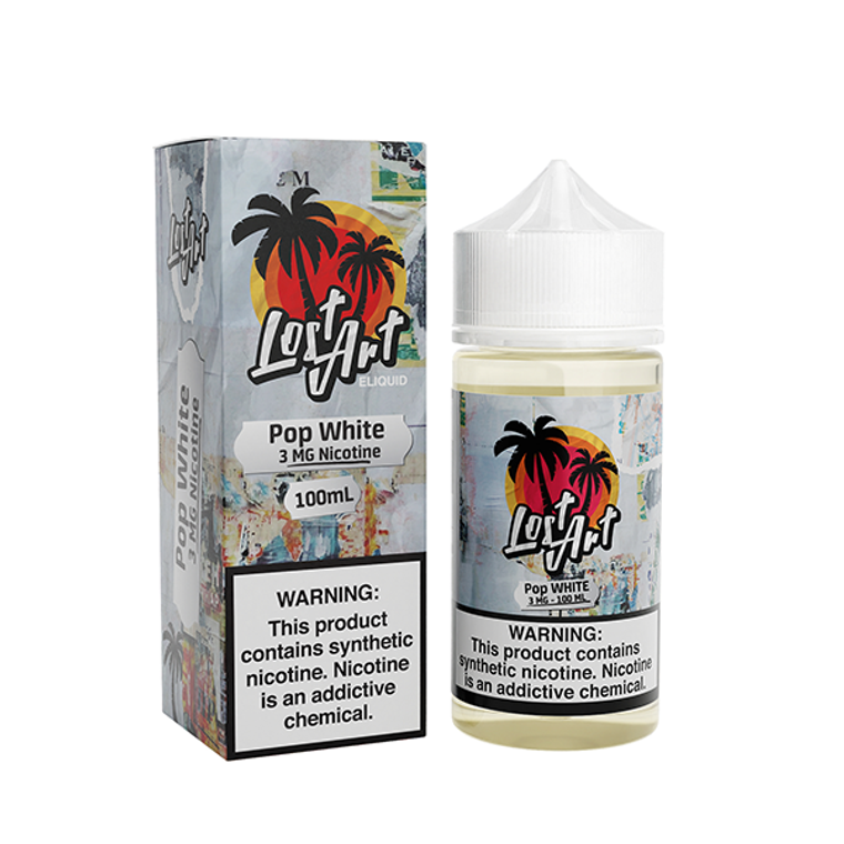Pop White by Lost Art E-Liquid with Packaging