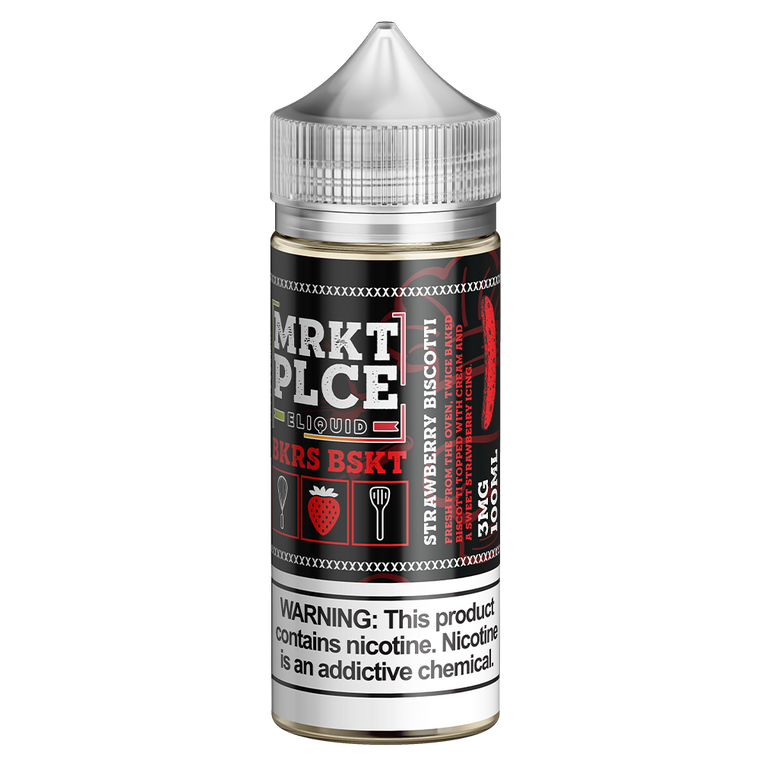 Strawberry Biscotti By MRKT PLCE Series E-Liquid Bottle