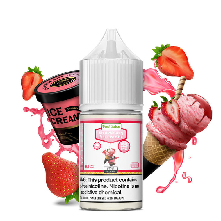 Strawberry Ice Cream by Pod Juice Salt Bottle