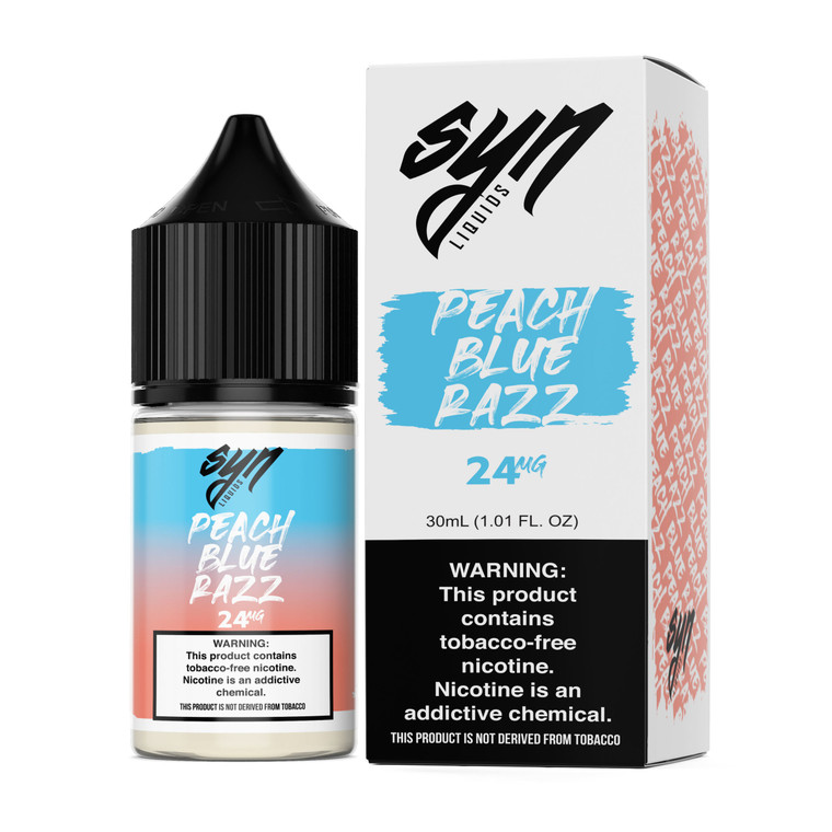 Peach Blue Razz by Syn Liquids Salt 30mL Series with Packaging