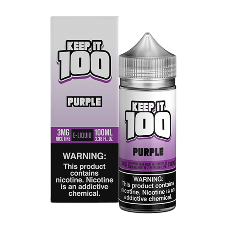 Purple by Keep It 100 Tobacco-Free Nicotine Series with Packaging