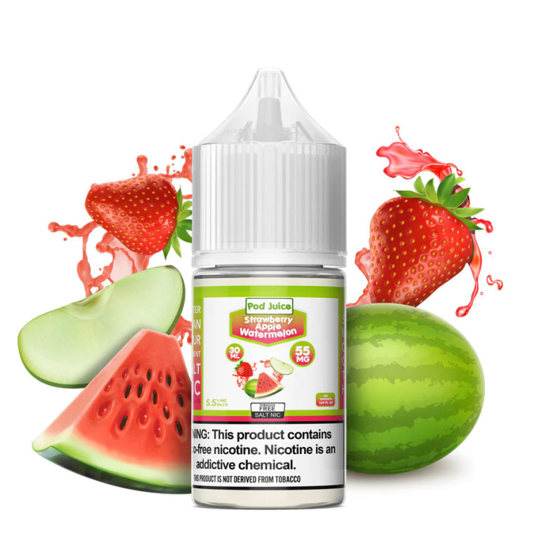 Strawberry Apple Watermelon by Pod juice TFN Salt Bottle