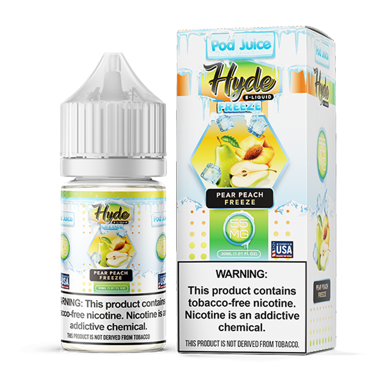 Peach Pear Freeze by Pod Juice - Hyde TFN Salt 30mL with packaging