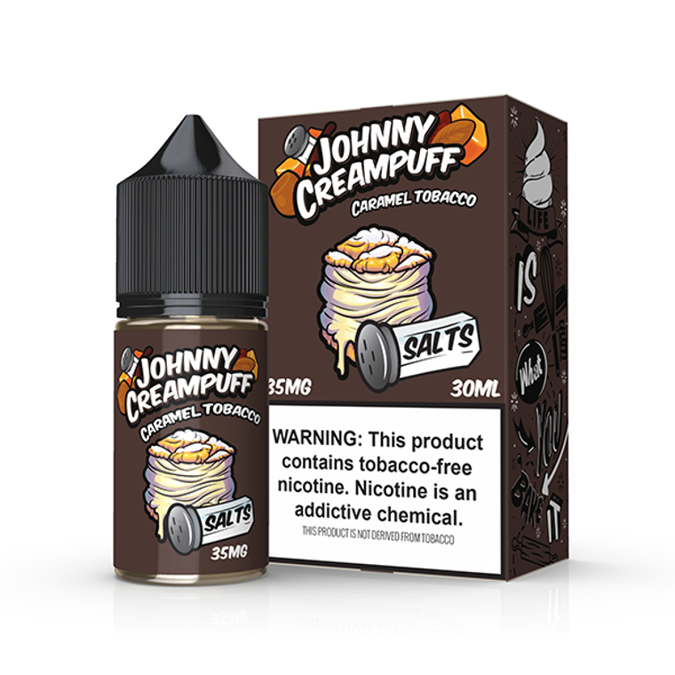 Caramel Tobacco by Tinted Brew Johnny Creampuff TFN Salts Series 30mL with packaging