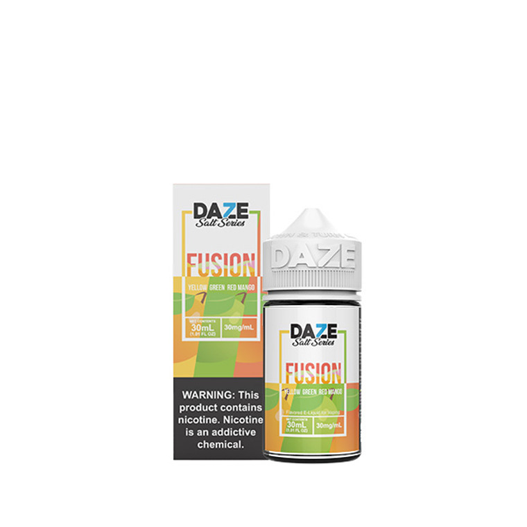 Yellow Green Red Mango by 7Daze Fusion Salt 30mL with pacakging