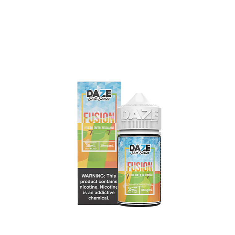 Yellow Green Red Mango Iced by 7Daze Fusion Salt 30mL with packaging