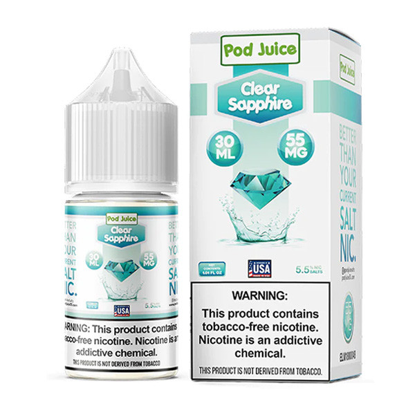 Clear Sapphire Pod Juice TFN Salt 30mL with Packaging