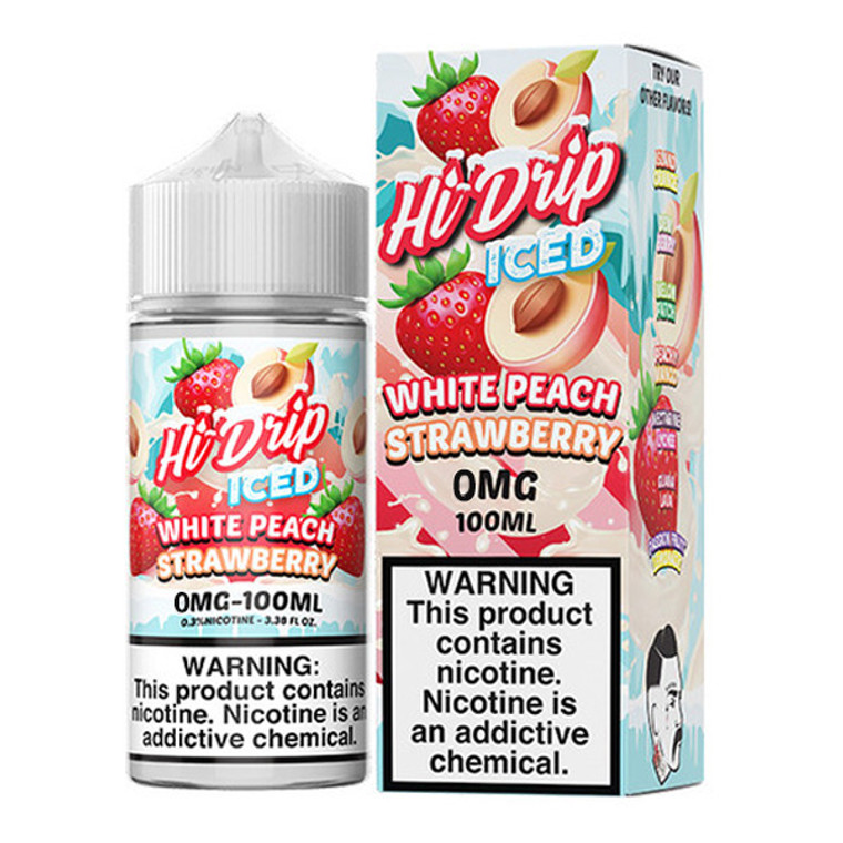 White Peach Strawberry Iced by Hi-Drip E-Juice 100ml with Packaging