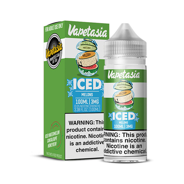 Killer Fruits Iced Melons by Vapetasia Tobacco-Free Nicotine Series E-Liquid with packaging