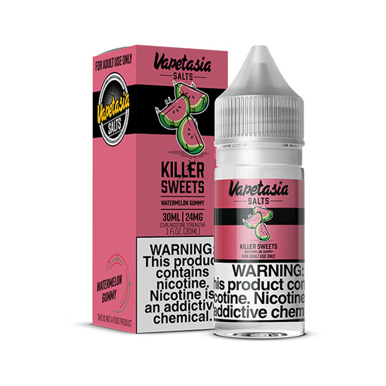 Killer Sweets Watermelon Gummy by Vapetasia Synthetic Salt 30mL with packaging