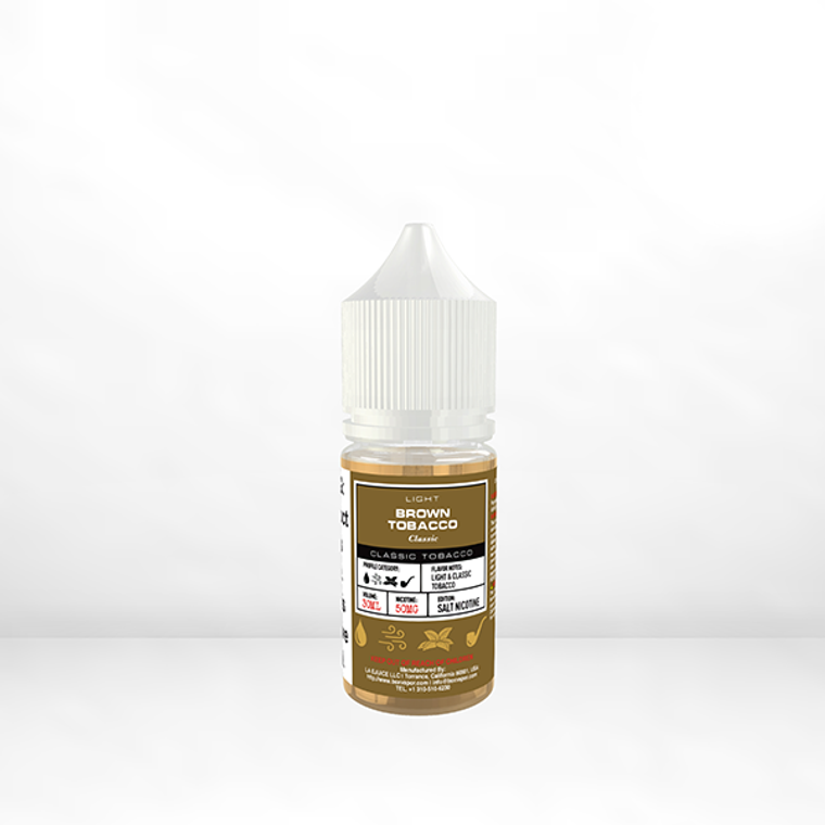 Light Classic Brown Tobacco by Glas BSX Salts TFN 30ml bottle