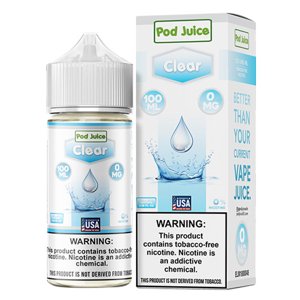Clear by Pod Juice Series 100mL with packaging