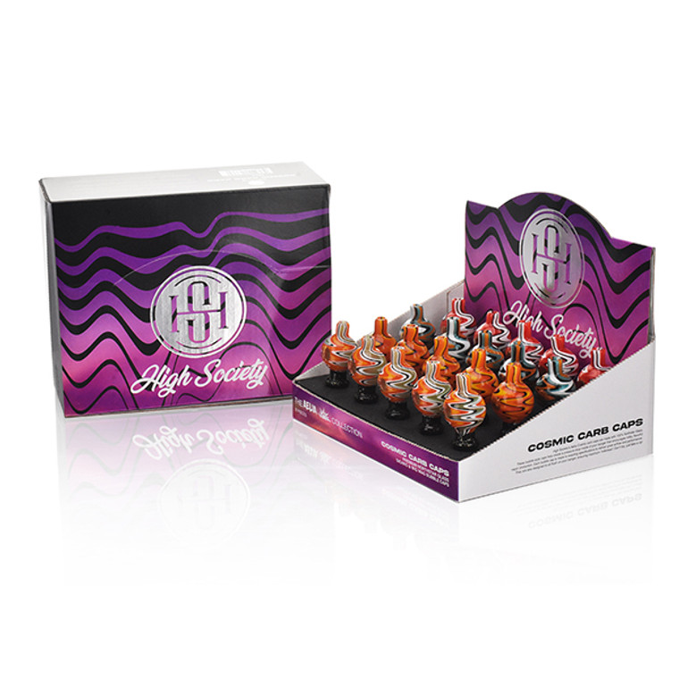 High Society – Cosmic Premium Wig Wag Carb Cap (20ct Display Case) with Packaging