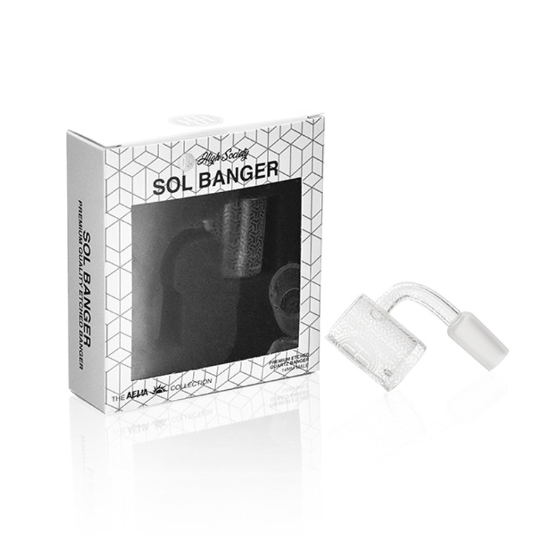 High Society - Sol Premium Etched Quartz Banger with packaging
