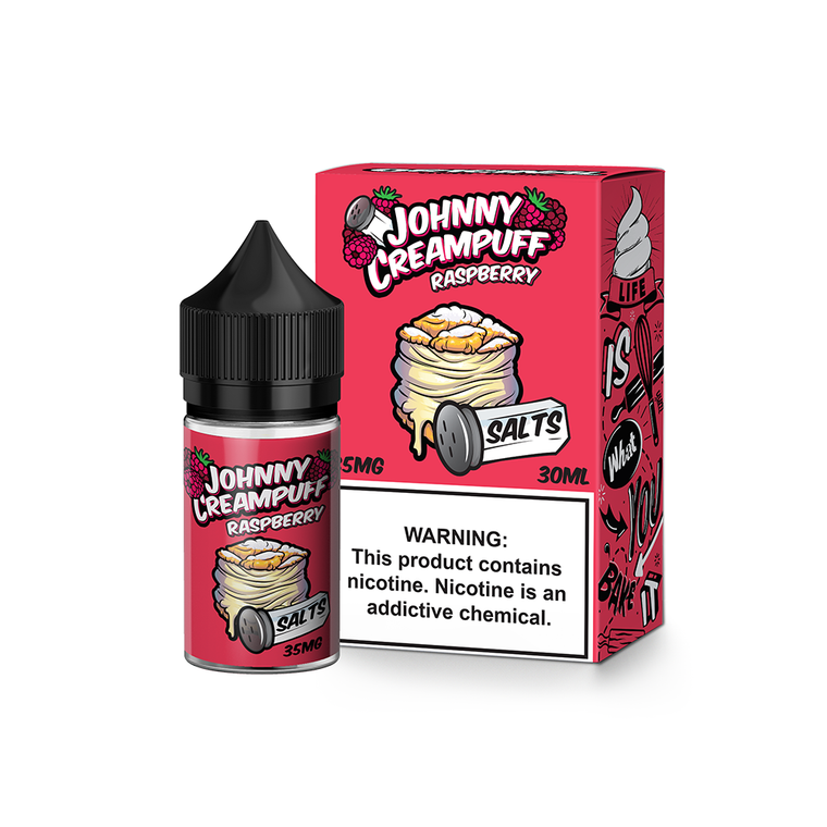 Raspberry by Tinted Brew – Johnny Creampuff TFN Salts Series 30mL with Packaging