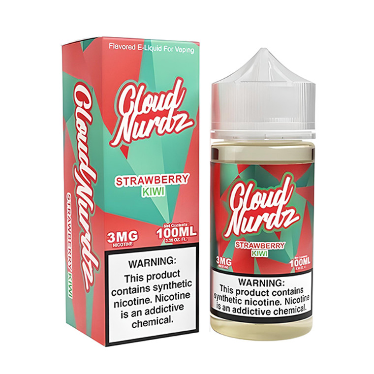 Strawberry Kiwi By Cloud Nurdz E-Liquid TF-Nic 100mL with packaging