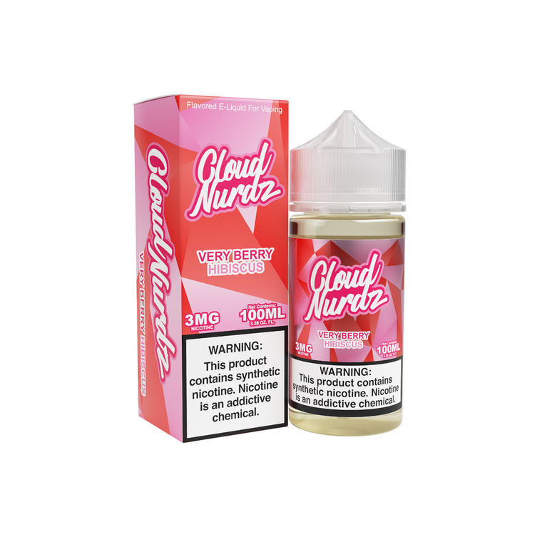 Very Berry Hibiscus By Cloud Nurdz E-Liquid TF-Nic 100mL with Packaging