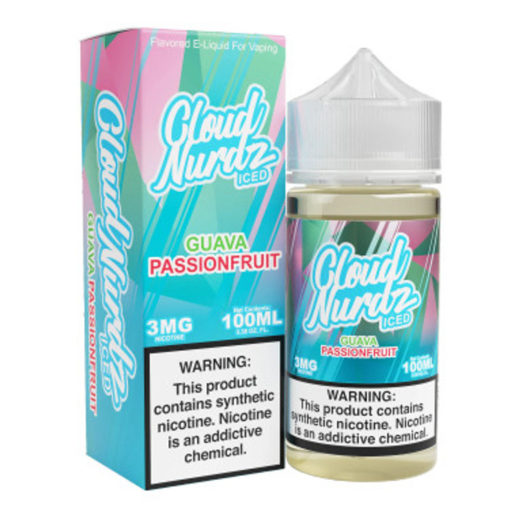 Guava Passionfruit Iced (Pink Guava Iced) By Cloud Nurdz E-Liquid TF-Nic 100mL with packaging