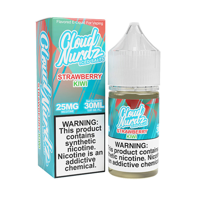 Strawberry Kiwi Iced By Cloud Nurdz TFN Salt Series 30mL with packaging