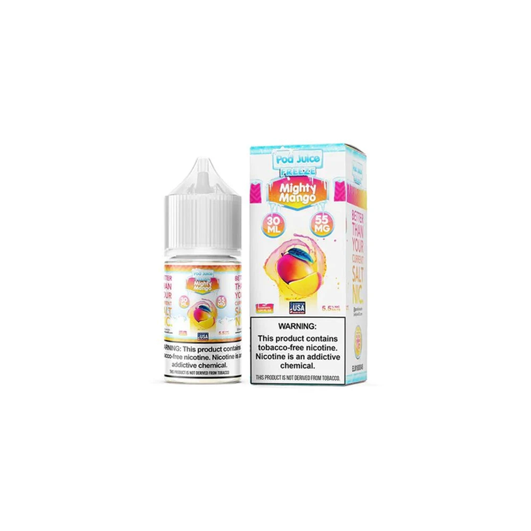 Mighty Mango Freeze by Pod Juice TFN Salt 30mL with packaging