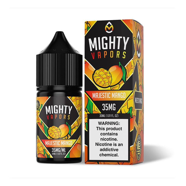 Majestic Mango by Mighty Vapors E-Juice (30mL)(Salts) with packaging