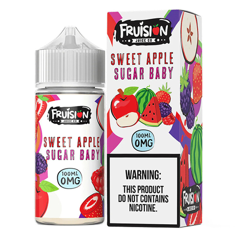 Sweet Apple Sugar Baby by Fruision E-Juice (100mL)(Freebase) with packaging