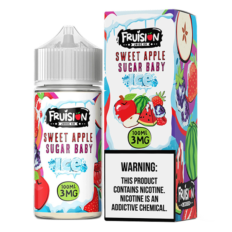 Sweet Apple Sugar Baby Ice by Fruision E-Juice (100mL)(Freebase) with packaging