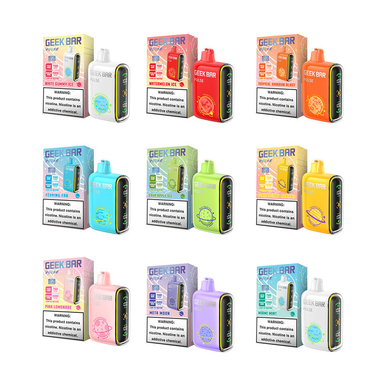 Geek Bar Pulse Disposable 15000 Puffs 16mL 50mg Group Photo