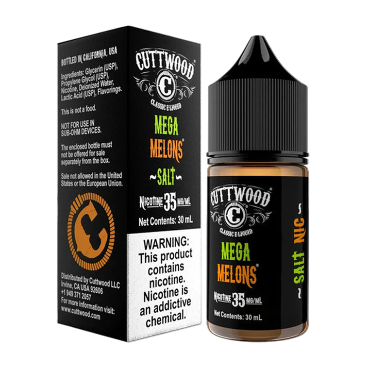 Mega Melons By Cuttwood E-Liquid 30mL (Salt Nic) with packaging