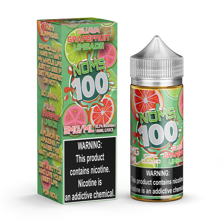 Guava Grapefruit Lemonade by Noms 100 E-Liquid 100mL with packaging