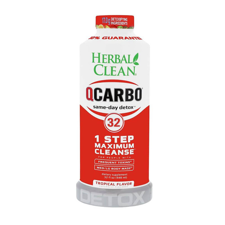 Herbal Clean Q-Carbo Detox 32oz Tropical Flavor bottle