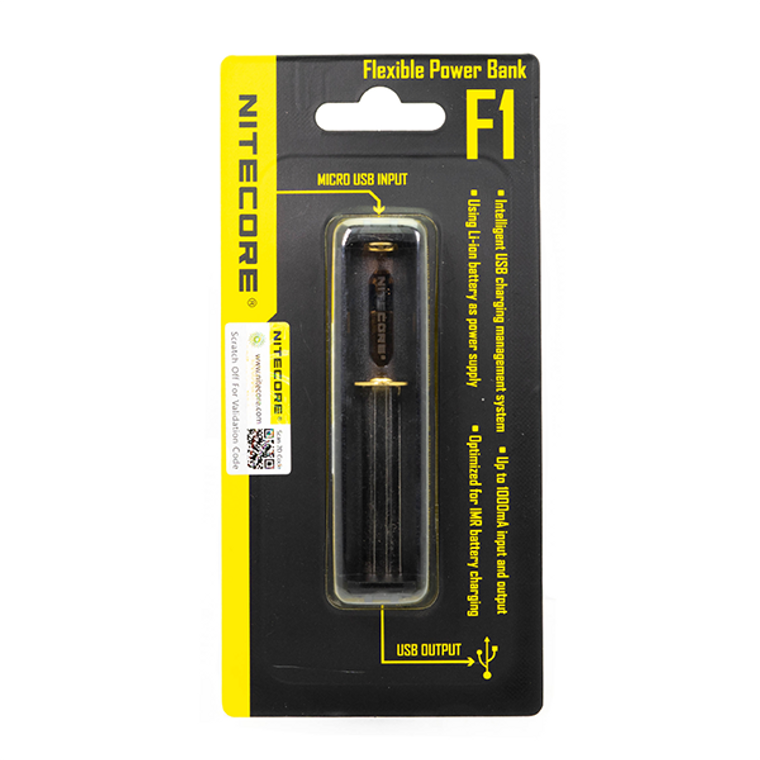 Nitecore F1 Flex Outdoor Charger (18650, 16340, 14500) Kit Packaging