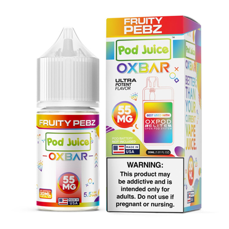 Fruity Pebz Oxbar Pod Juice Edition Salts 30mL with packaging